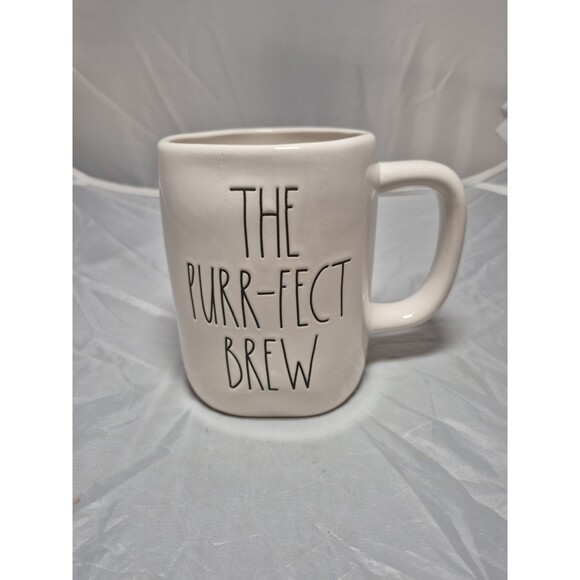 Collectible Rae Dunn-THE PURR-FECT BREW-Cat On Back-Christmas/Birthday Gift - Picture 1 of 5